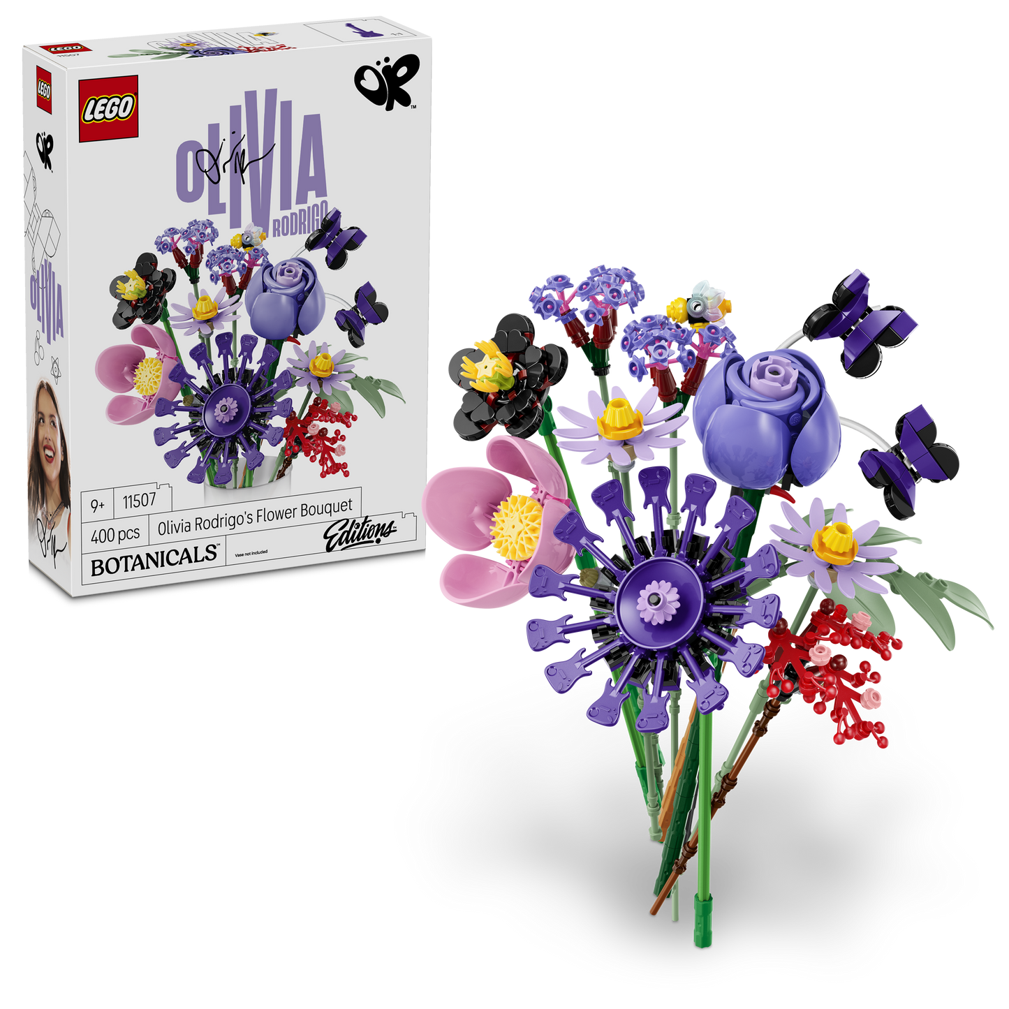 LEGO Botanicals & Editions 11507 Bouquet di Fiori di Olivia Rodrigo con 11 Fiori Artificiali, Idea Regalo per Bambine da 9+