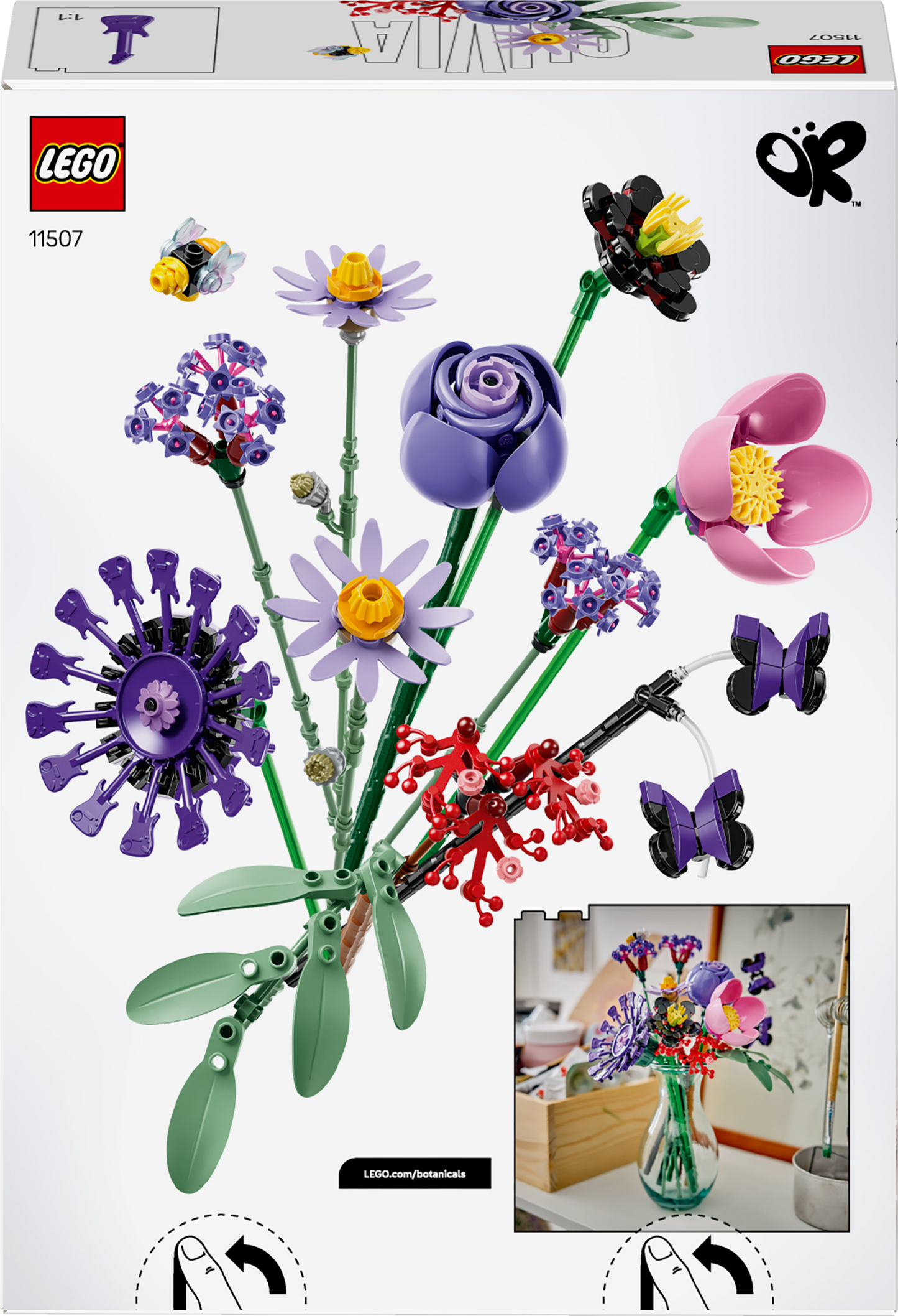 LEGO Botanicals & Editions 11507 Bouquet di Fiori di Olivia Rodrigo con 11 Fiori Artificiali, Idea Regalo per Bambine da 9+