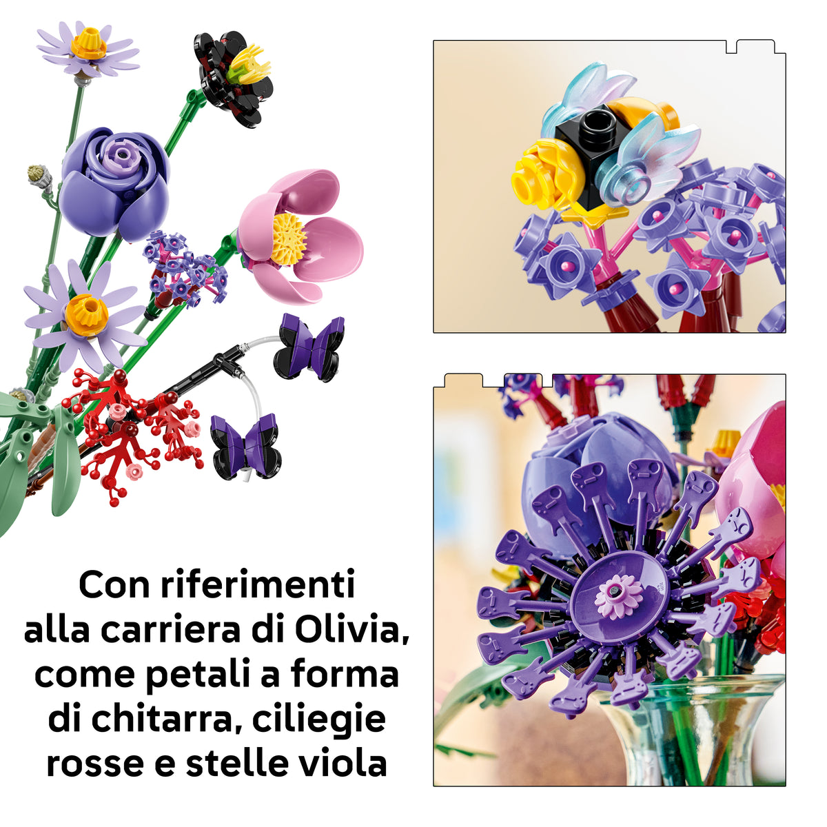 LEGO Botanicals & Editions 11507 Bouquet di Fiori di Olivia Rodrigo con 11 Fiori Artificiali, Idea Regalo per Bambine da 9+