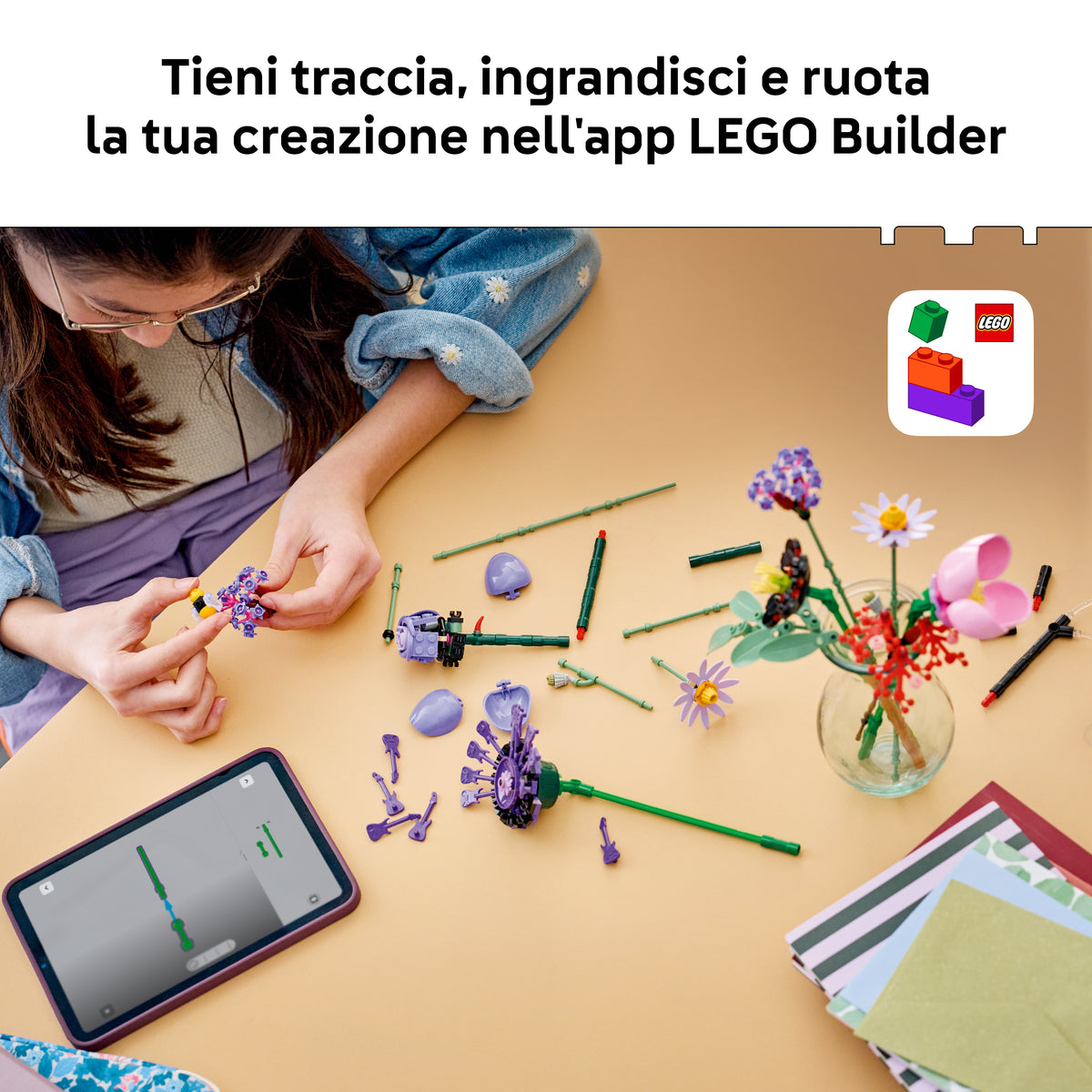 LEGO Botanicals & Editions 11507 Bouquet di Fiori di Olivia Rodrigo con 11 Fiori Artificiali, Idea Regalo per Bambine da 9+