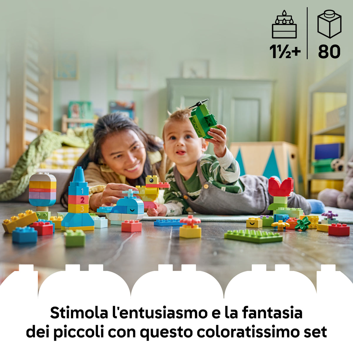 LEGO DUPLO 10479 Scatola Creativa Colorata, Giochi Didattici per lo Sviluppo della Motricità Fine, Regalo Bambini da 1+ Anni
