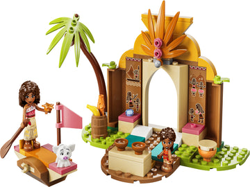 LEGO | Disney Vaiana 43282 Casa del Villaggio e Barca Giocattolo, Gioco Didattico con 2 Mini Bamboline e Pua, Regalo da 4+