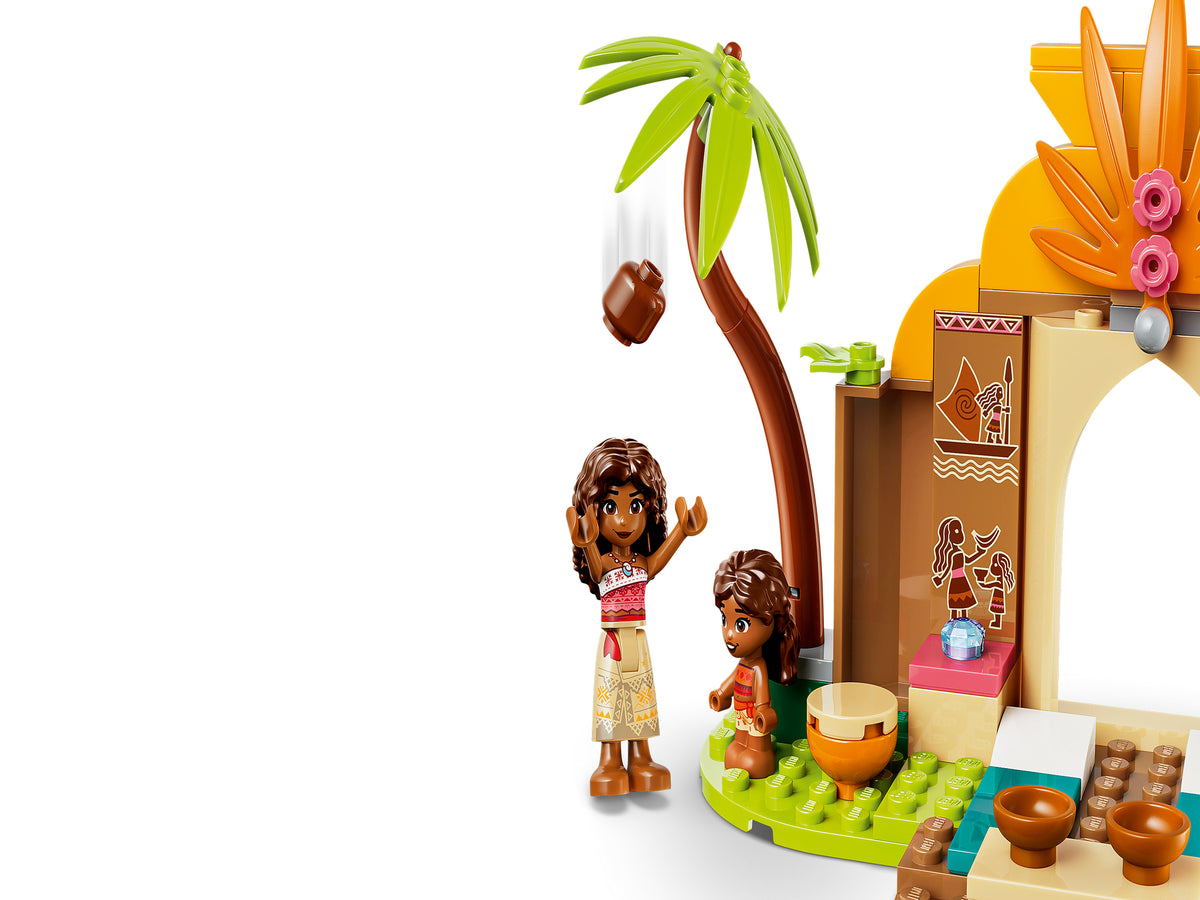 LEGO | Disney Vaiana 43282 Casa del Villaggio e Barca Giocattolo, Gioco Didattico con 2 Mini Bamboline e Pua, Regalo da 4+