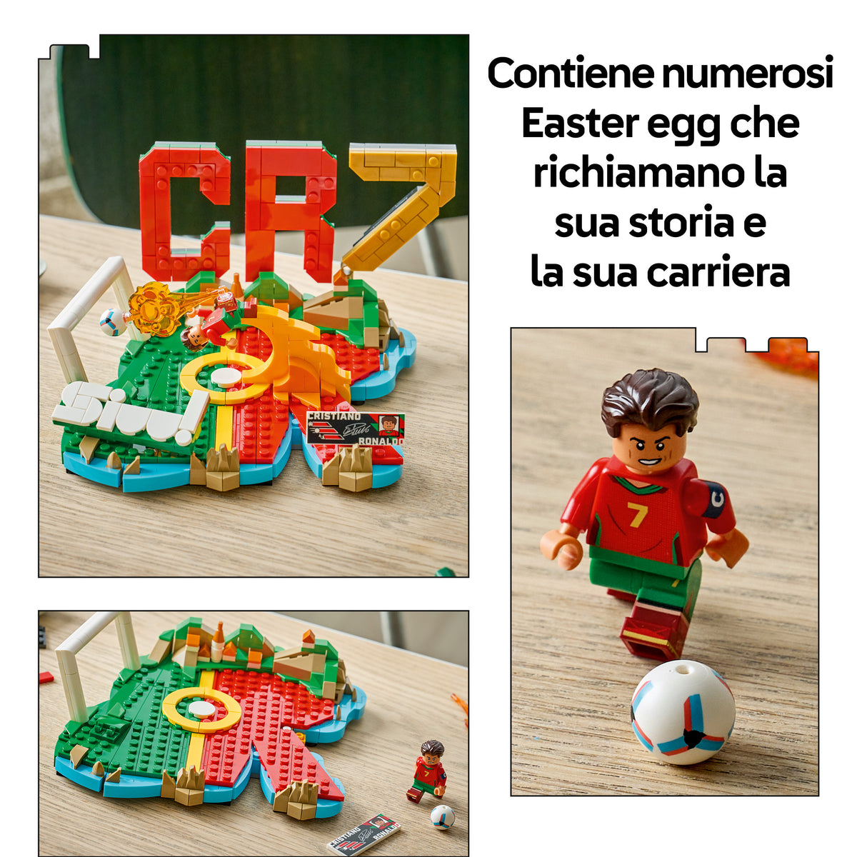 LEGO Editions 43012 Cristiano Ronaldo – Highlights Calcistici, Giocattolo 3D da Esposizione con Minifigure, Regalo 10+ Anni