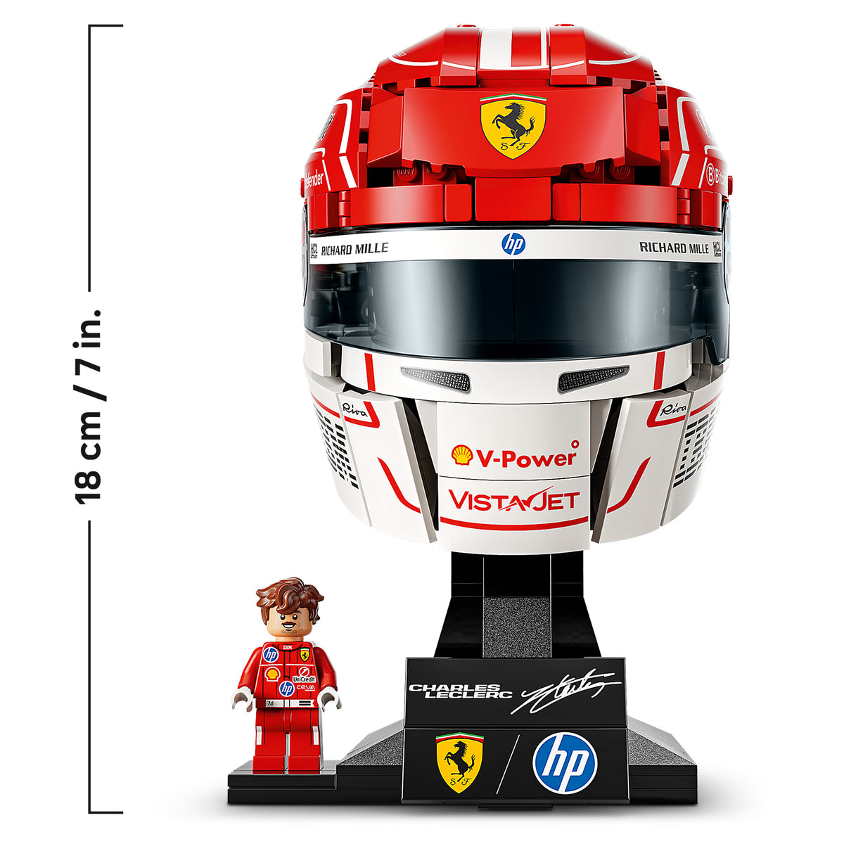 LEGO Editions 43014 Casco di Charles Leclerc Scuderia Ferrari HP con Minifigure F1 da Collezione, Regalo Ragazzi e Fan 14+