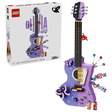 LEGO Editions 43031 La Chitarra Bicolore di Olivia Rodrigo, Kit Modellismo 3D con 2 Minifigure, Stelle e Farfalle, Regalo 14+