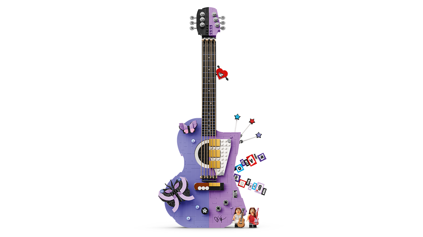 LEGO Editions 43031 La Chitarra Bicolore di Olivia Rodrigo, Kit Modellismo 3D con 2 Minifigure, Stelle e Farfalle, Regalo 14+