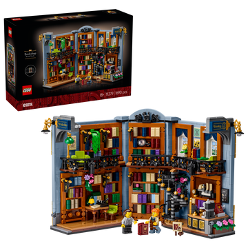 LEGO Icons 11379 Libreria: Book Nook, Reggilibri da Mensola Decorativo 3D per Adulti con 2 Minifigure, Idea Regalo Fai da Te