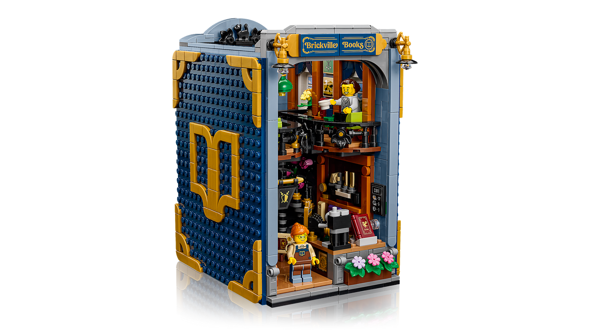 LEGO Icons 11379 Libreria: Book Nook, Reggilibri da Mensola Decorativo 3D per Adulti con 2 Minifigure, Idea Regalo Fai da Te