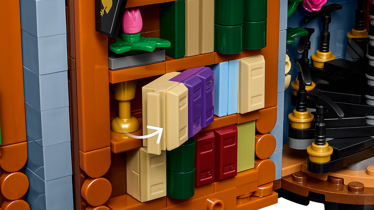 LEGO Icons 11379 Libreria: Book Nook, Reggilibri da Mensola Decorativo 3D per Adulti con 2 Minifigure, Idea Regalo Fai da Te