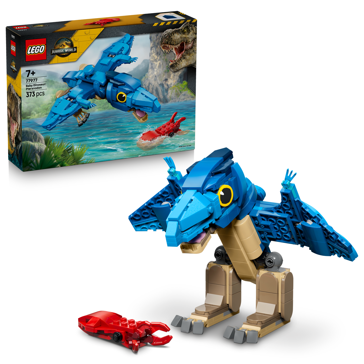 LEGO Jurassic World 77977 Dinosauro Bebè: Pteranodonte, Giocattolo Interattivo con Action Figure e Calamaro, Regalo da 7+