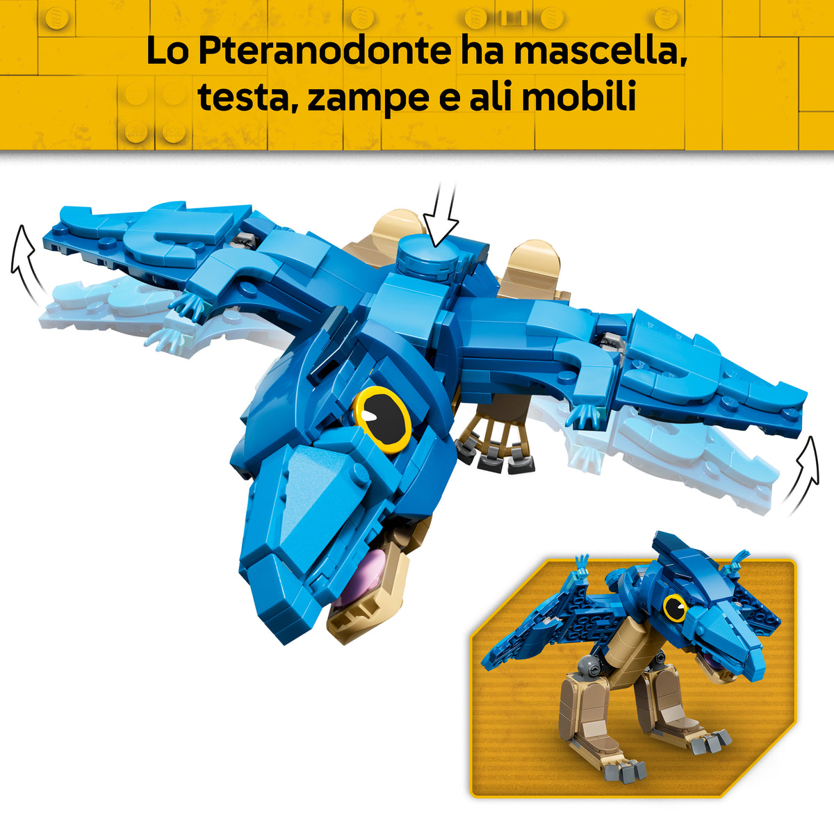LEGO Jurassic World 77977 Dinosauro Bebè: Pteranodonte, Giocattolo Interattivo con Action Figure e Calamaro, Regalo da 7+