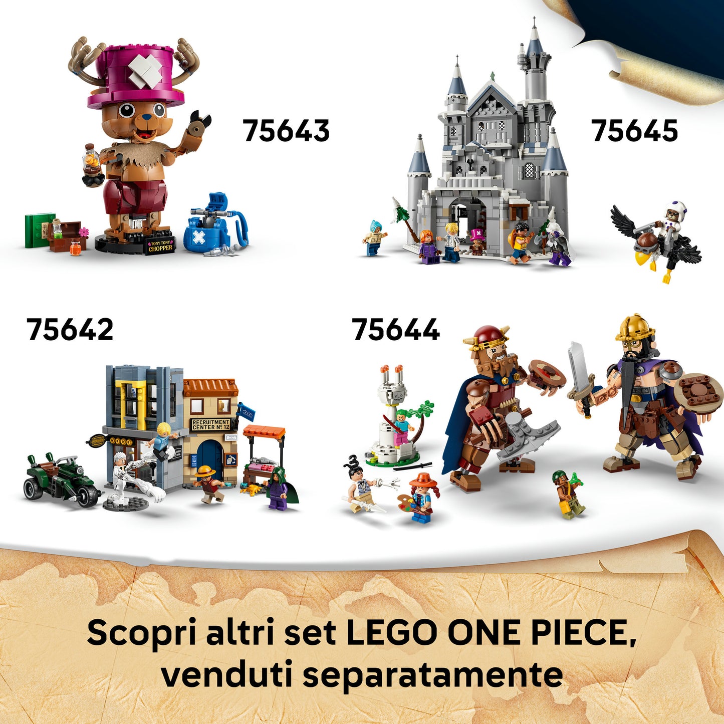LEGO ONE PIECE 75641 Il Nascondiglio del Dottor Hillk, Gioco da Collezione con 3 Minifigure, Regalo per Bambini e Bambine 9+