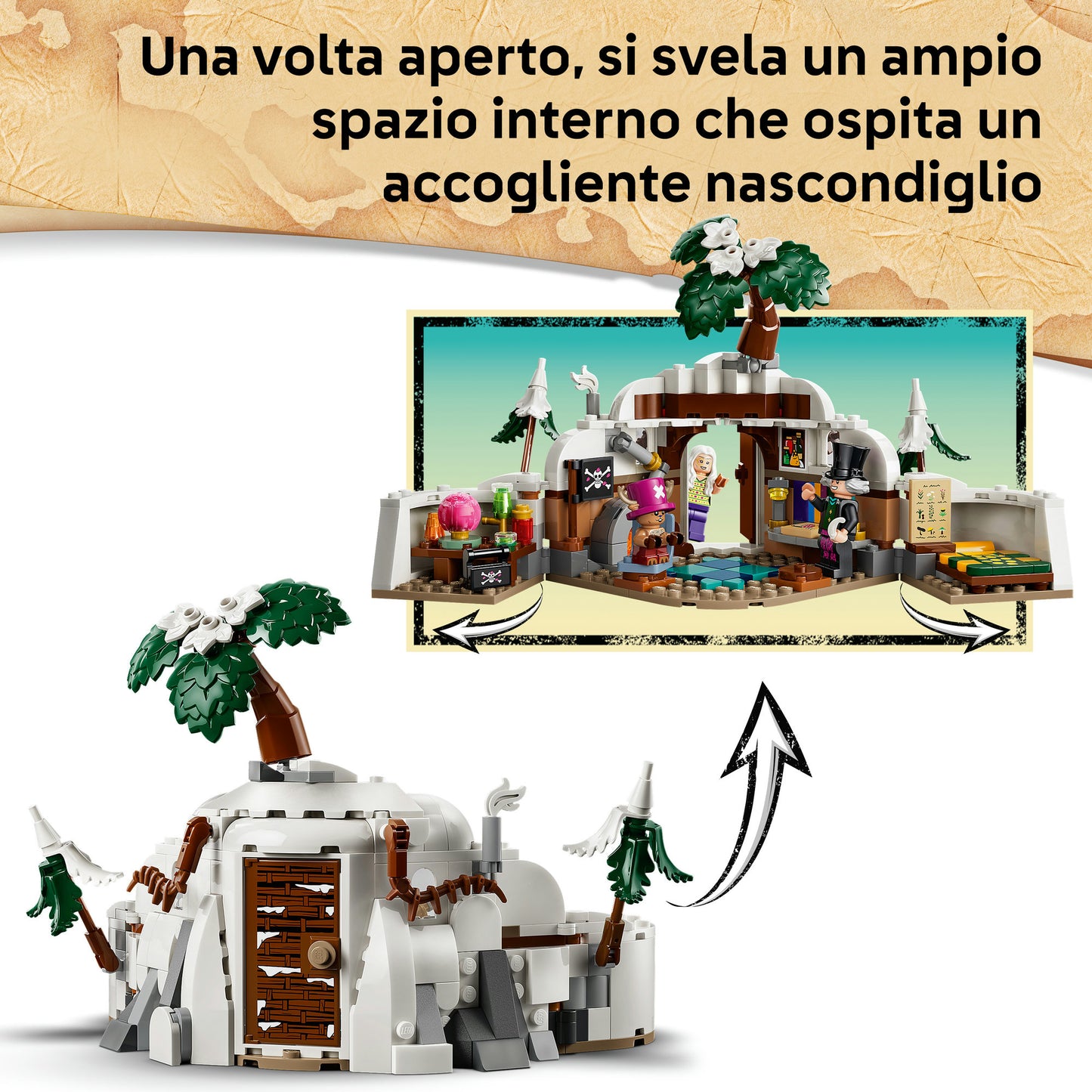 LEGO ONE PIECE 75641 Il Nascondiglio del Dottor Hillk, Gioco da Collezione con 3 Minifigure, Regalo per Bambini e Bambine 9+