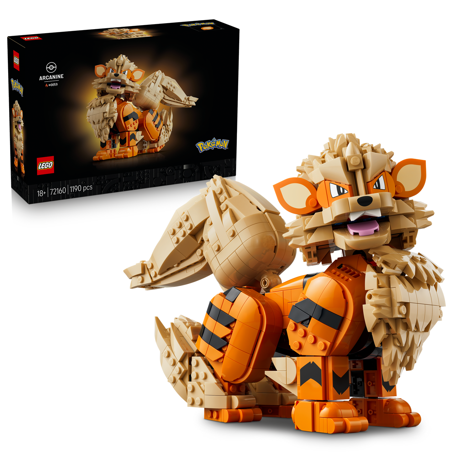 LEGO Pokémon 72160 Arcanine, Action Figure da Costruire per Adulti con Parti Snodabili, Idea Regalo per Gamer da Collezione