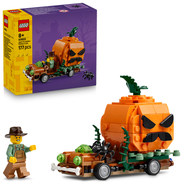 LEGO 40822 Furgone di Halloween Giocattolo, Kit Arti e Mestieri con Zucca e Minifigure del Contadino, Regalo per Bambini 8+