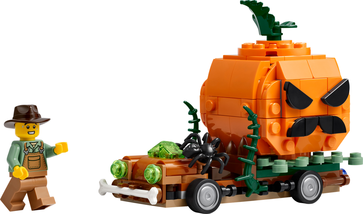 LEGO 40822 Furgone di Halloween Giocattolo, Kit Arti e Mestieri con Zucca e Minifigure del Contadino, Regalo per Bambini 8+