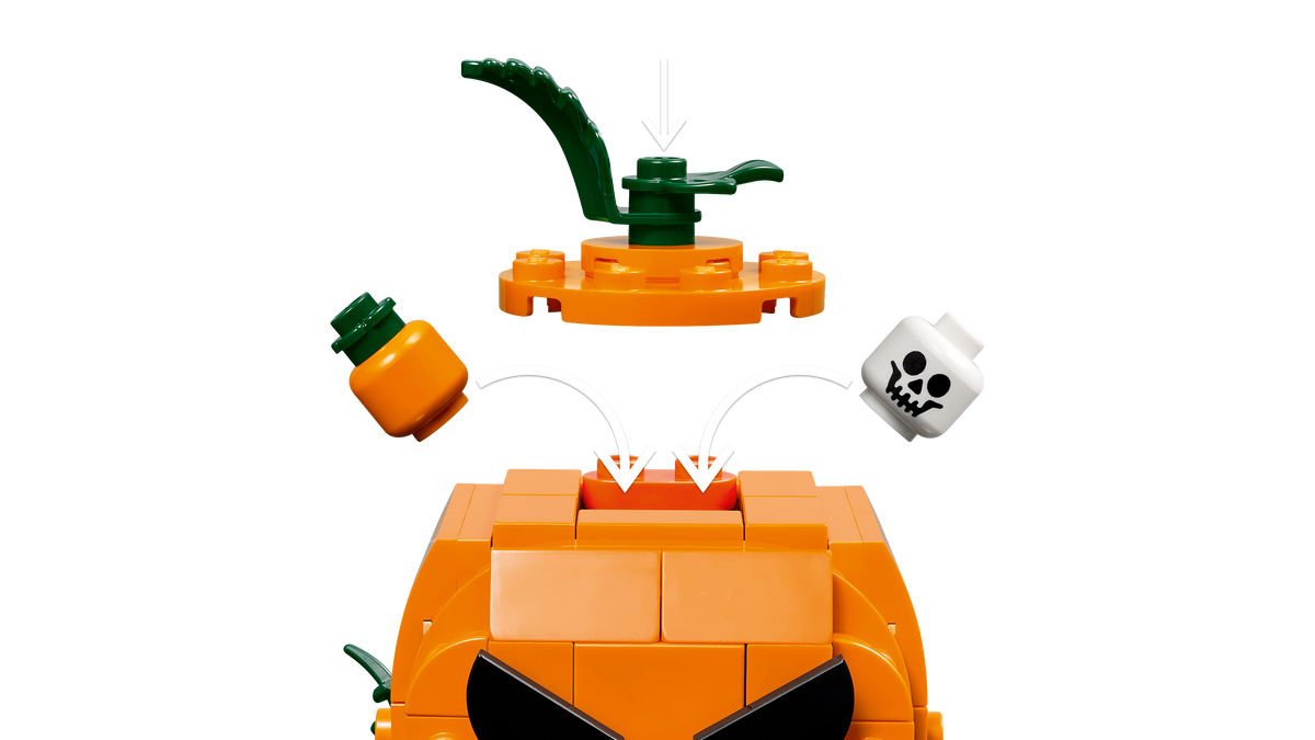 LEGO 40822 Furgone di Halloween Giocattolo, Kit Arti e Mestieri con Zucca e Minifigure del Contadino, Regalo per Bambini 8+