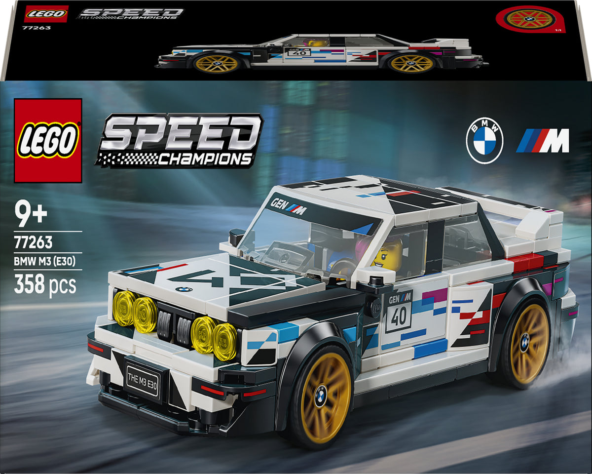 LEGO Speed Champions 77263 BMW M3 (E30), Macchina Giocattolo con Minifigure da Collezione, Regalo per Bambini e Fan da 9 Anni