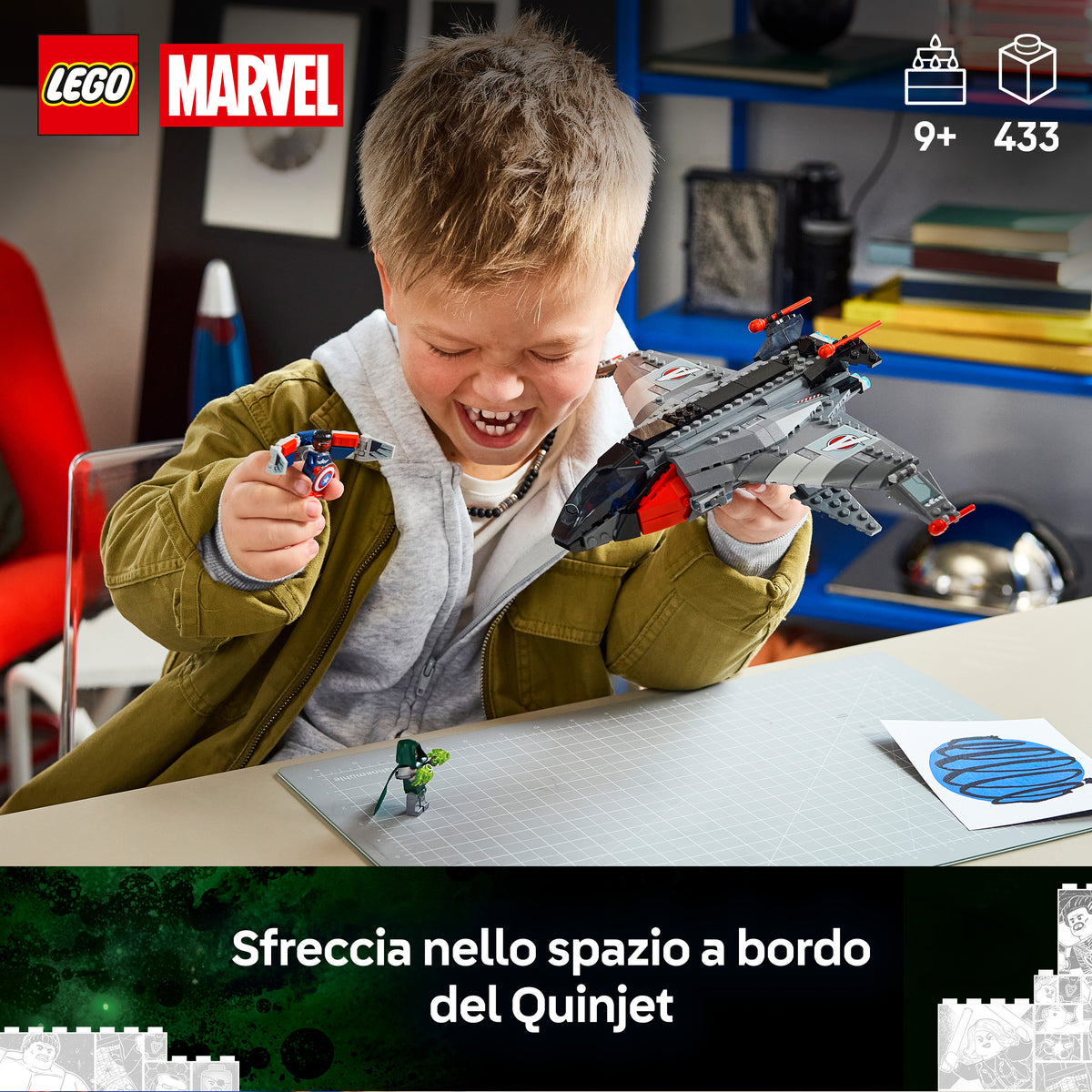 LEGO | Marvel 76347 Avengers: Doomsday Quinjet, Aereo Giocattolo dei Supereroi con 4 Minifigure, Regalo per Bambini da 9 Anni