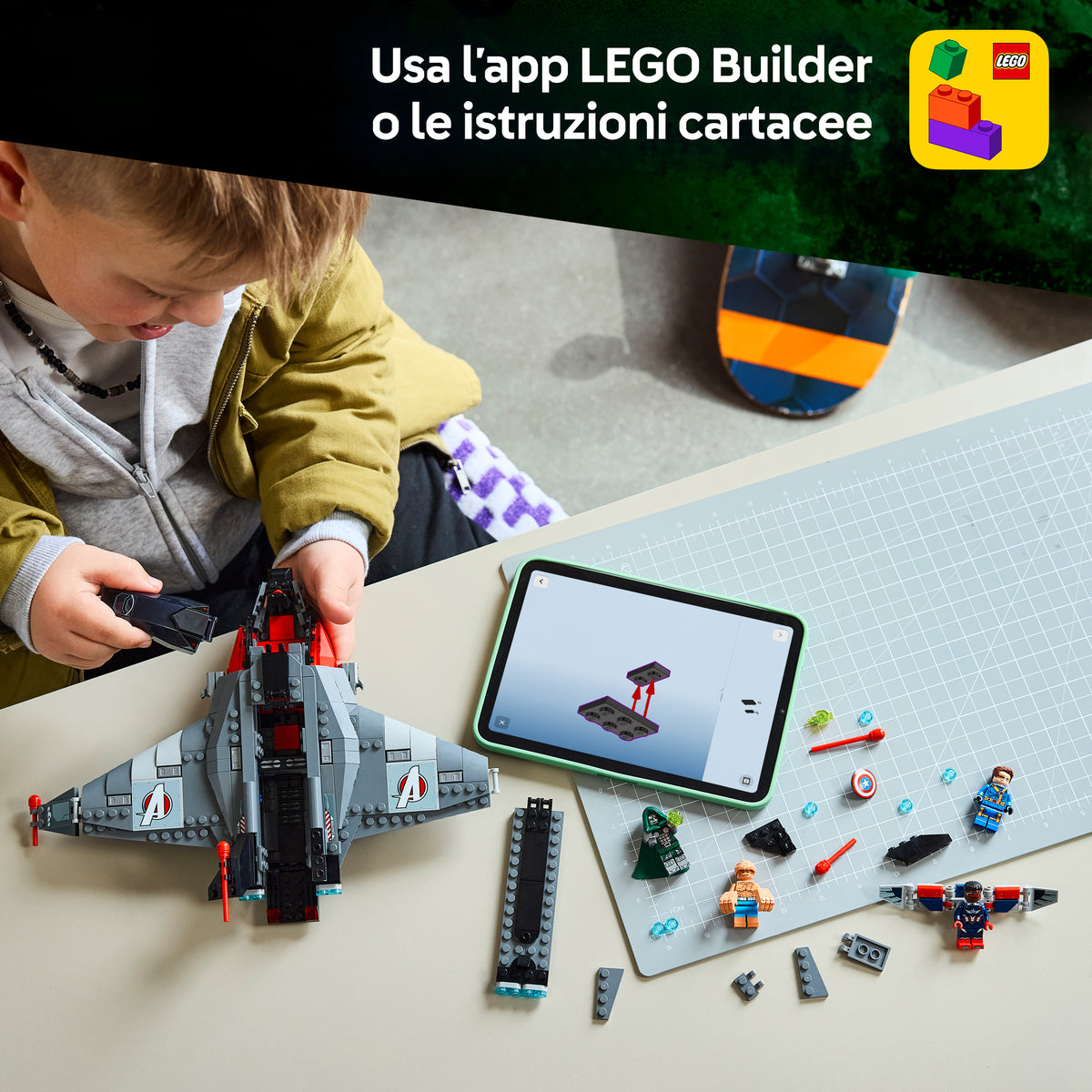 LEGO | Marvel 76347 Avengers: Doomsday Quinjet, Aereo Giocattolo dei Supereroi con 4 Minifigure, Regalo per Bambini da 9 Anni