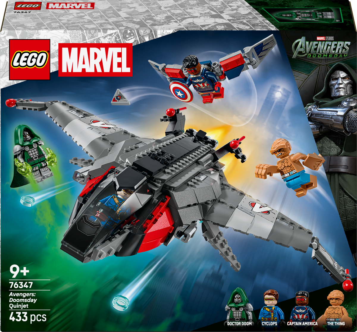 LEGO | Marvel 76347 Avengers: Doomsday Quinjet, Aereo Giocattolo dei Supereroi con 4 Minifigure, Regalo per Bambini da 9 Anni