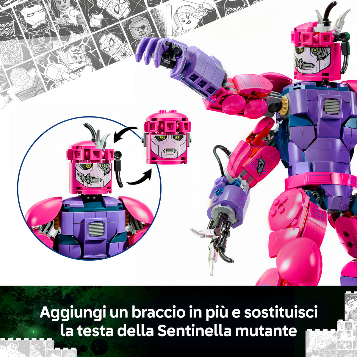 LEGO | Marvel 76348 Battaglia Epica: Avengers: Doomsday, Gioco con Action Figure della Sentinella e 6 Minifigure, Regalo 9+