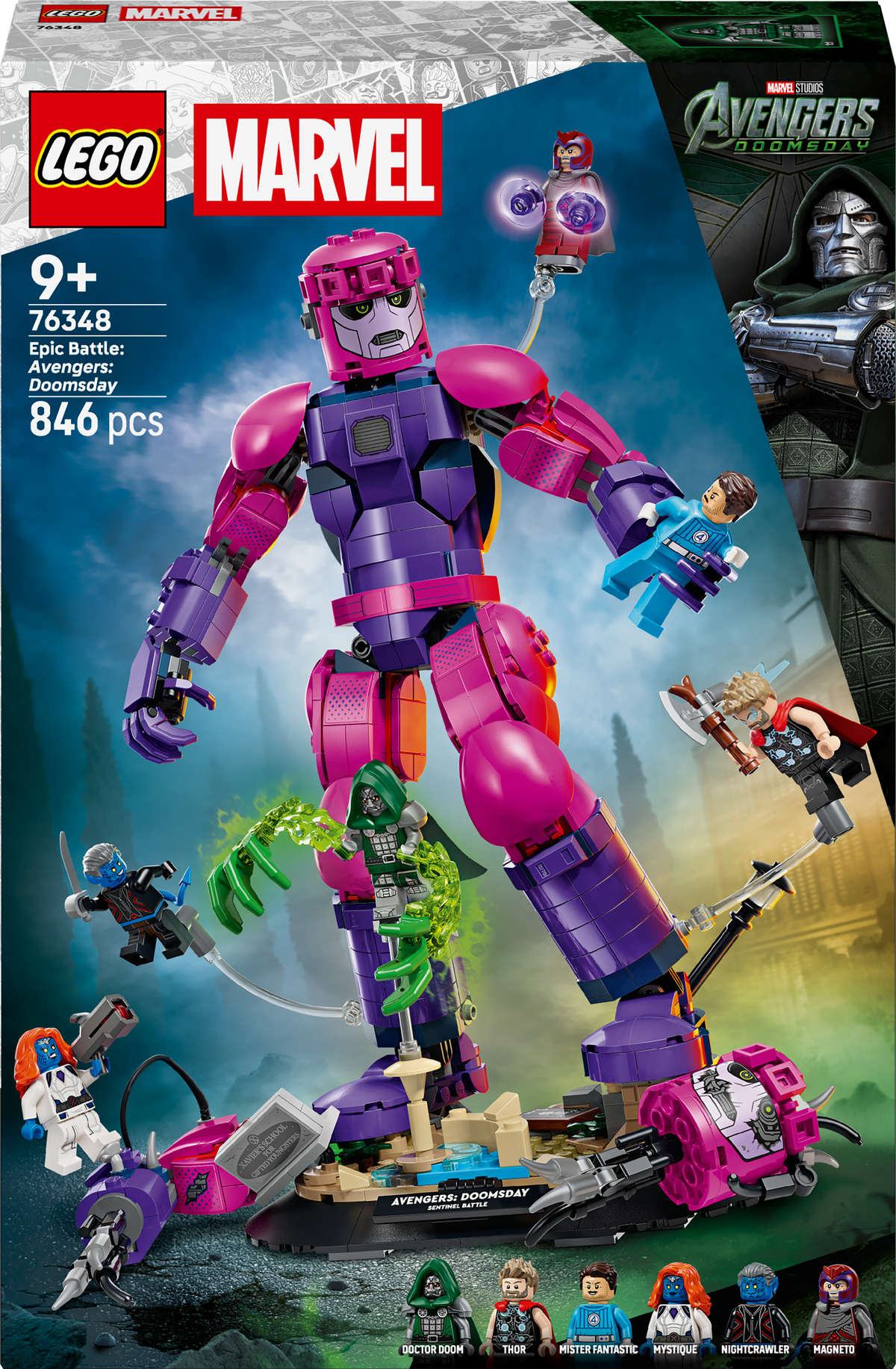LEGO | Marvel 76348 Battaglia Epica: Avengers: Doomsday, Gioco con Action Figure della Sentinella e 6 Minifigure, Regalo 9+