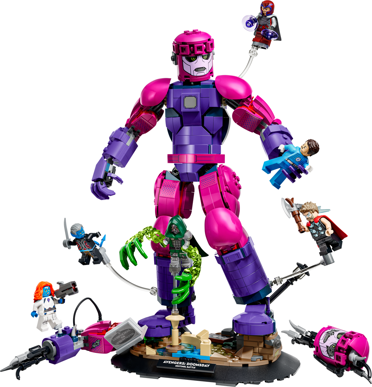 LEGO | Marvel 76348 Battaglia Epica: Avengers: Doomsday, Gioco con Action Figure della Sentinella e 6 Minifigure, Regalo 9+