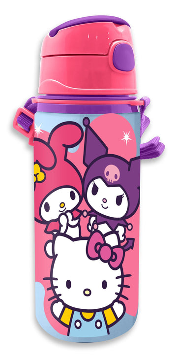 Borraccia alluminio 600 ml con tracolla Hello Kitty & Friends