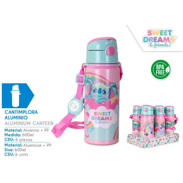 Borraccia alluminio 600 ml con tracolla