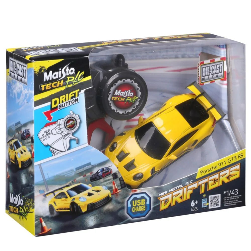 Maisto Tech Mini Metal Drifters – Auto Radiocomandata 1:43 in Metallo con Ricarica USB