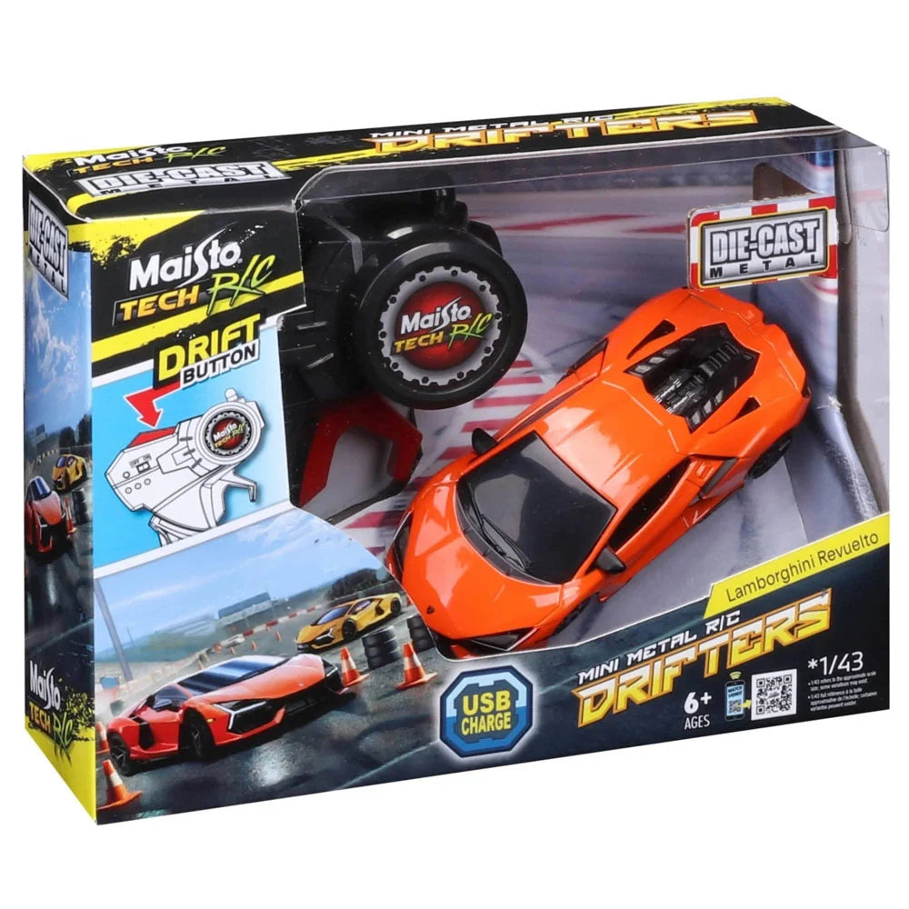 Maisto Tech Mini Metal Drifters – Auto Radiocomandata 1:43 in Metallo con Ricarica USB