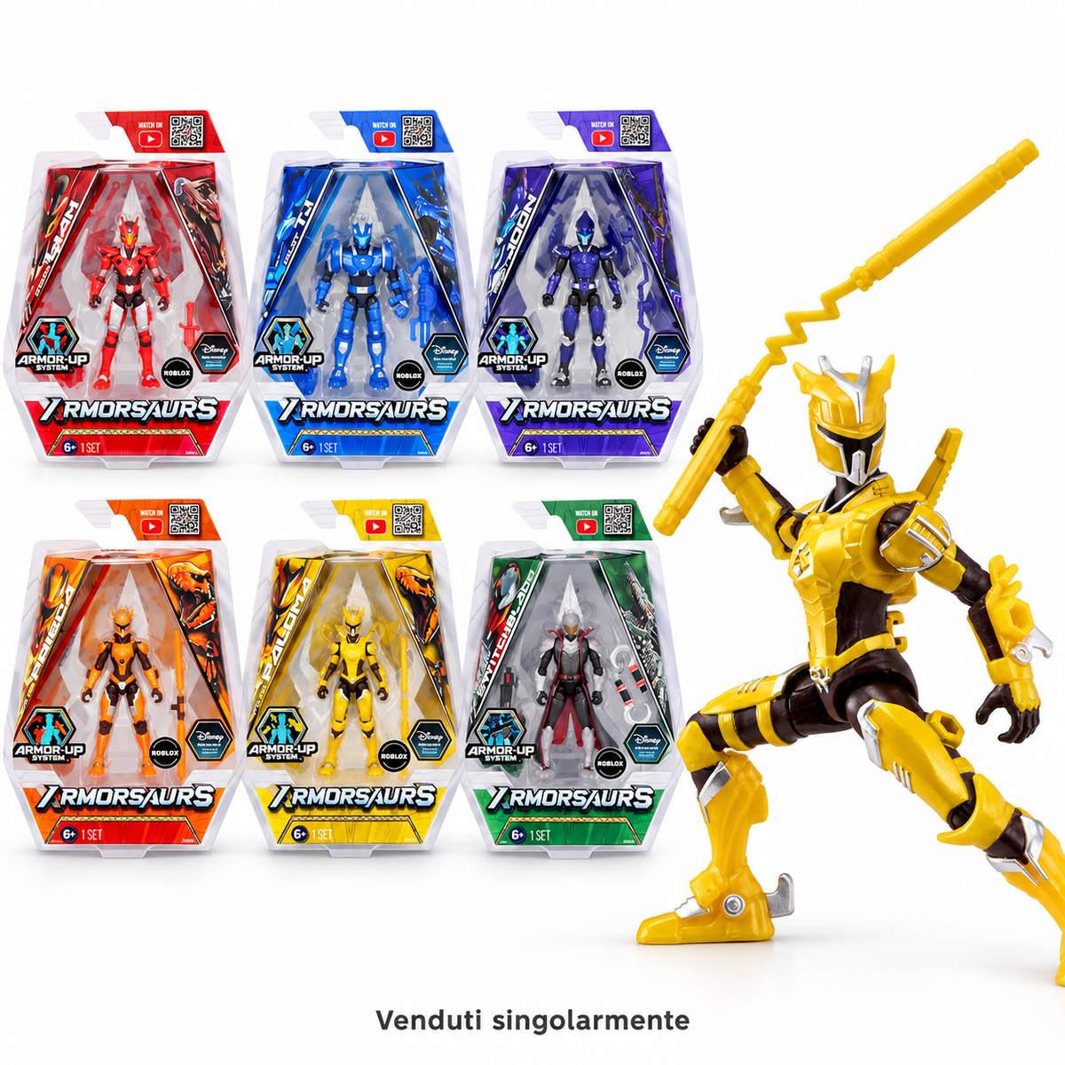 Armorsaurs Action Figure – Personaggio Articolato con Armatura e Arma Trasformabile Assortito