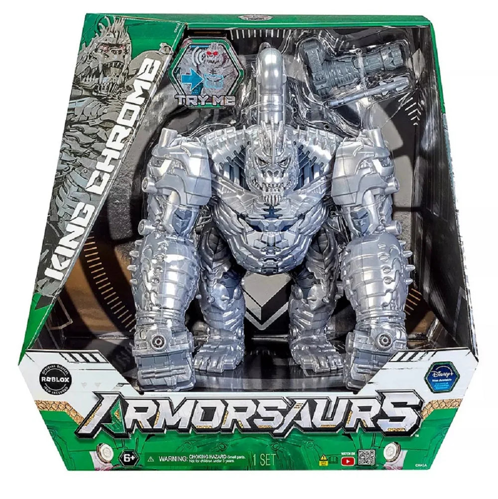 Armorsaurs King Chrome – Action Figure 30,5 cm con Luci, Suoni e Lanciamissili