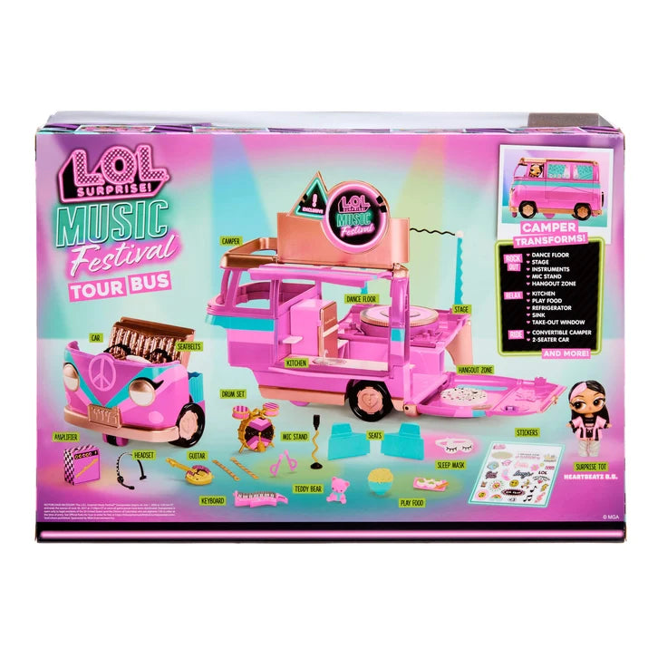 L.O.L. Surprise! Music Festival Tour Bus 249757 – Playset 5 in 1 con Bambolina Esclusiva