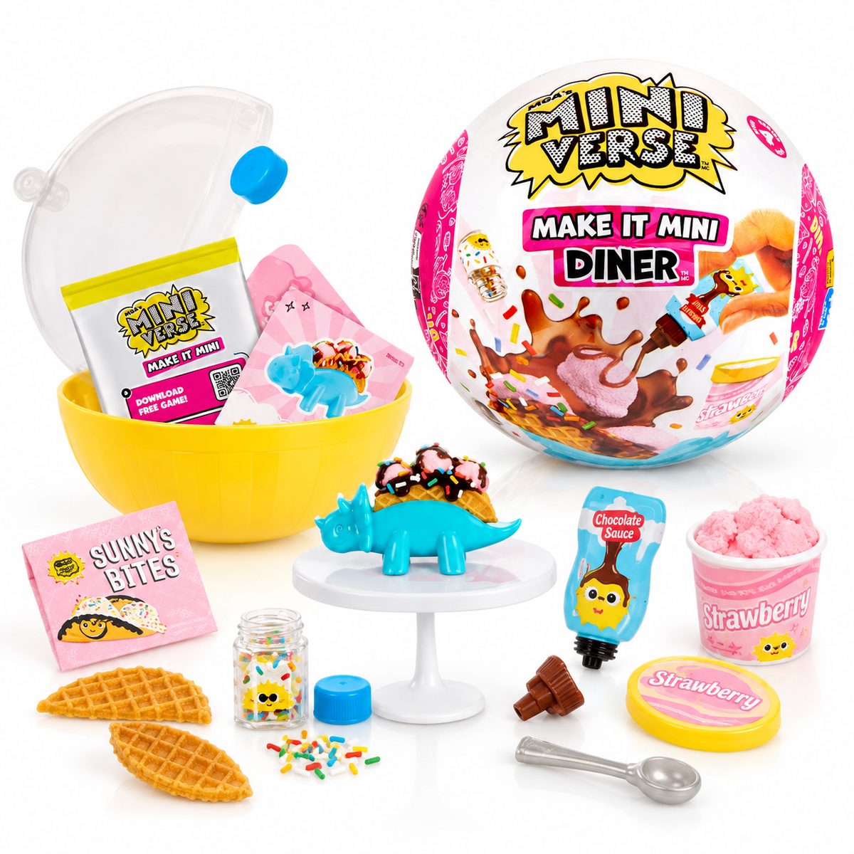 MGA MINIVERSE 546825 – Make It Mini Foods Diner Serie 4 – Miniature da Creare in Sfera Sorpresa
