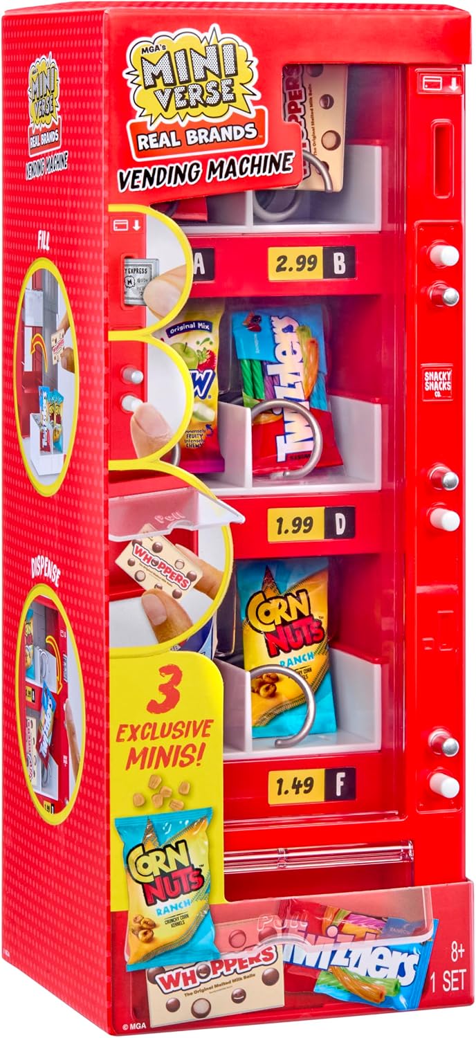 MGA’s Miniverse Real Brands 247937 – Distributore Automatico con 3 Mini Snack Assortito