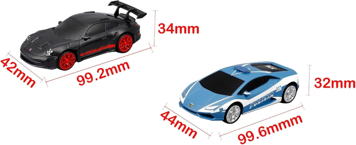 Polistil Action 96151 – Pista Elettrica 1:43 con Lamborghini Polizia e Porsche, Tracciato 3,08 m