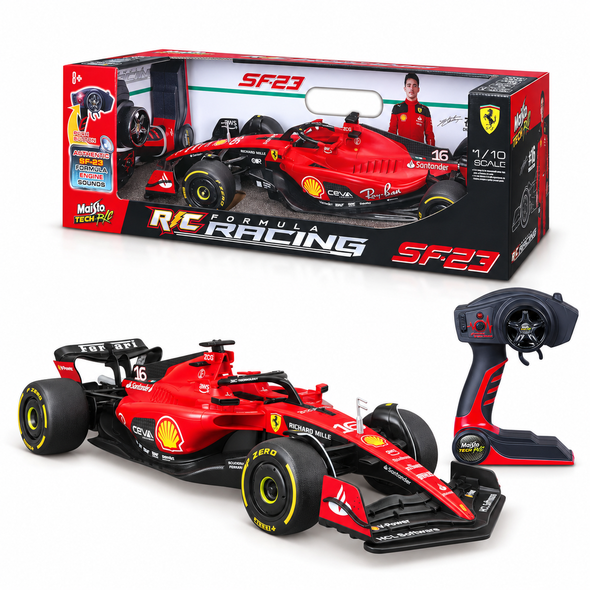 Maisto Tech 82771 – Ferrari SF-23 Radiocomandata 1:10 con Suoni e Ricarica USB