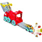 Bburago Junior 88623 – Racing Transporter, Camion Bisarca con 2 Auto Lamborghini e Formine