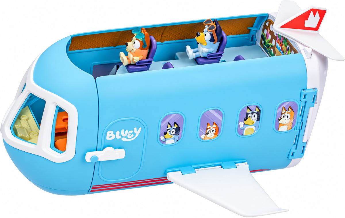 Bluey Aereo Trasformabile 3 in 1 – Playset con Resort e Barca Moose Toys