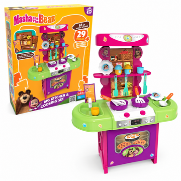 Masha e Orso Mega Cucina 67 cm con 29 Accessori – Bildo