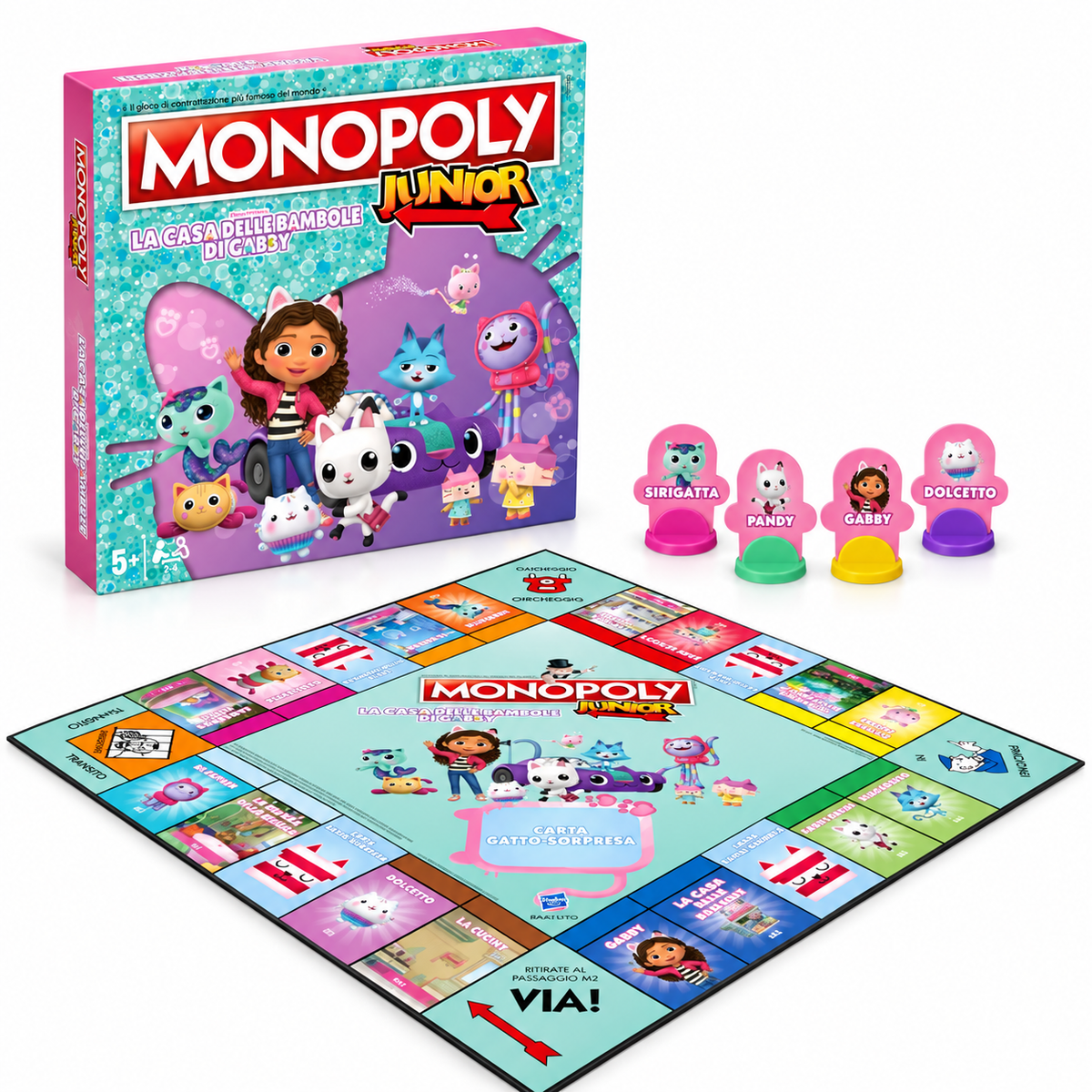 Monopoly Junior Gabby's Dollhouse – Gioco da Tavolo Winning Moves 5+