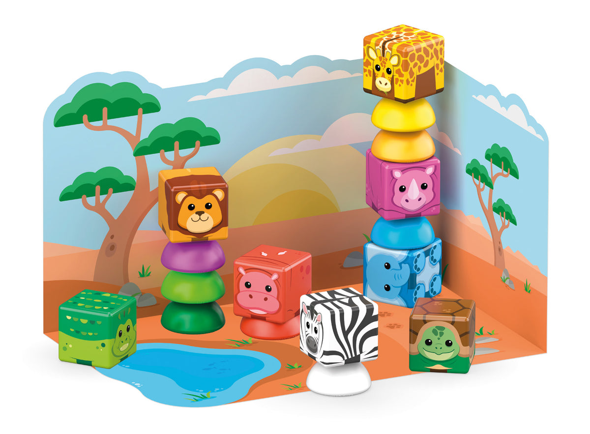 Geomag Magicube Stacking Safari – Costruzioni Magnetiche con Animali 16 Pezzi