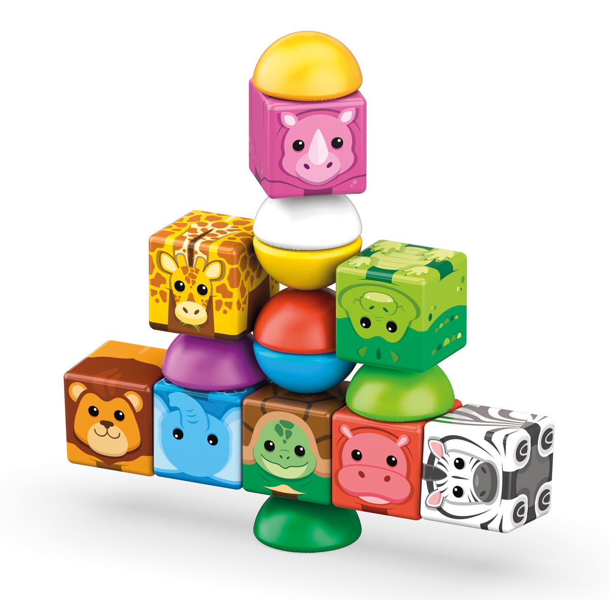 Geomag Magicube Stacking Safari – Costruzioni Magnetiche con Animali 16 Pezzi