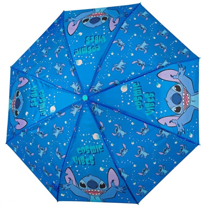 Perletti Kids Disney Stitch – Ombrello Mini Pieghevole Manuale Antivento 50 cm