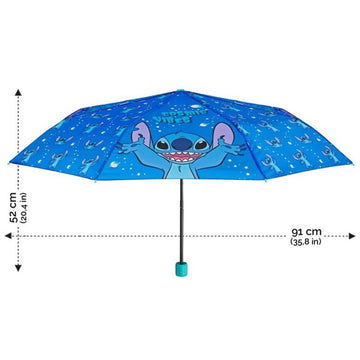 Perletti Kids Disney Stitch – Ombrello Mini Pieghevole Manuale Antivento 50 cm