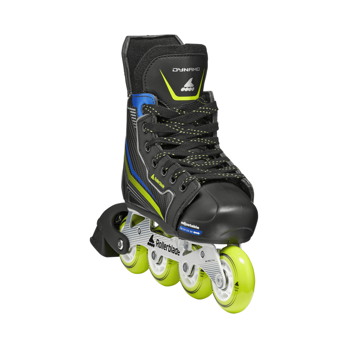 Rollerblade Dynamo Black/Lime/Blue – Pattini in Linea Junior Regolabili 32-35