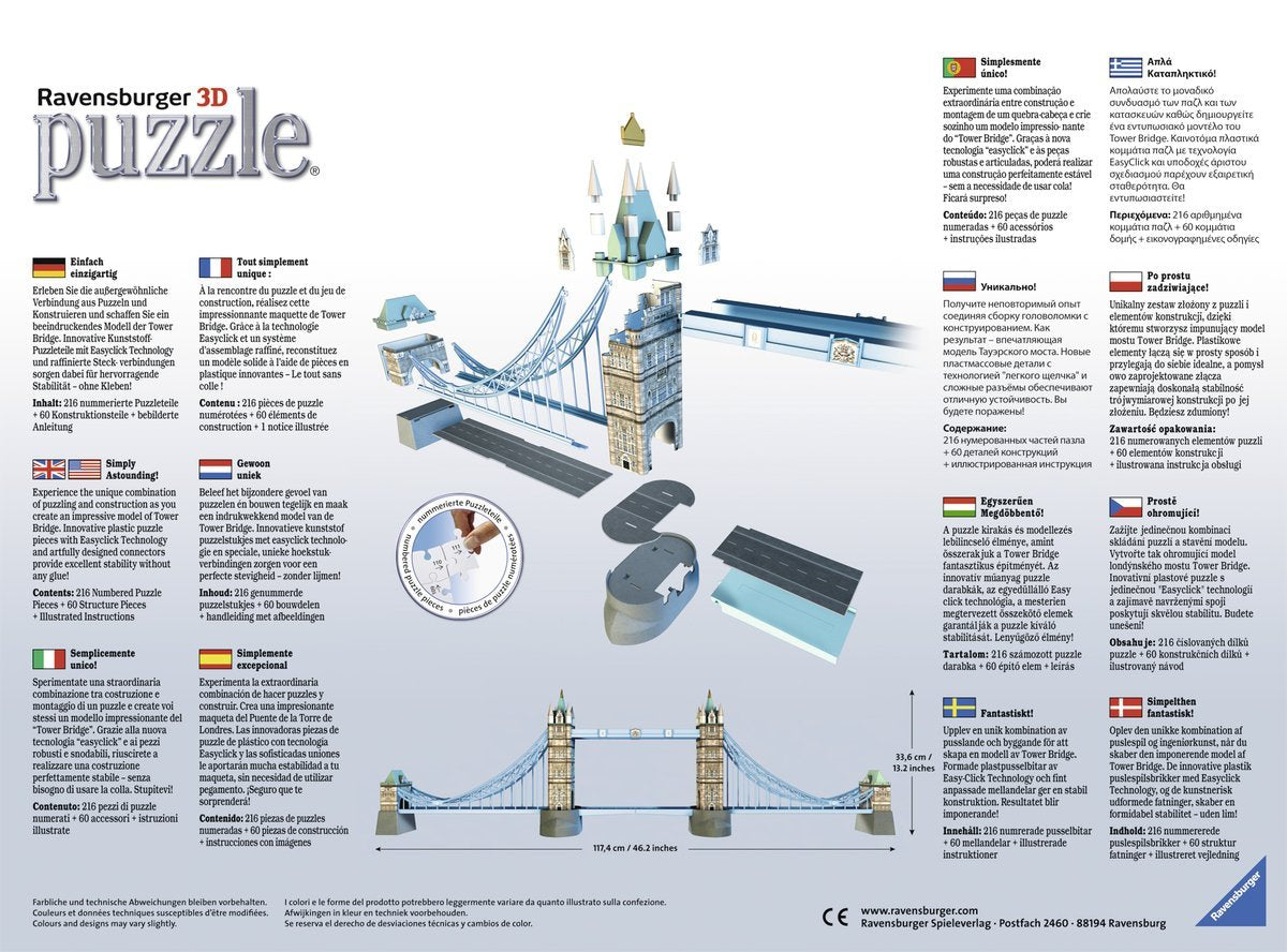 PUZZLE 3D TOWER BRIDGE LONDON 216